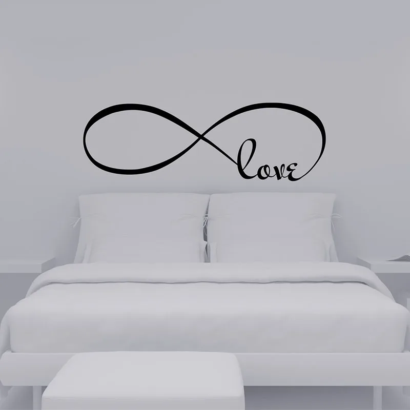 Love Infinity Wall Stickers Home Decor Bedroom Decor Infinity Symbol Word Vinyl Art Mural Couple Room Decal Wallpaper Decoration