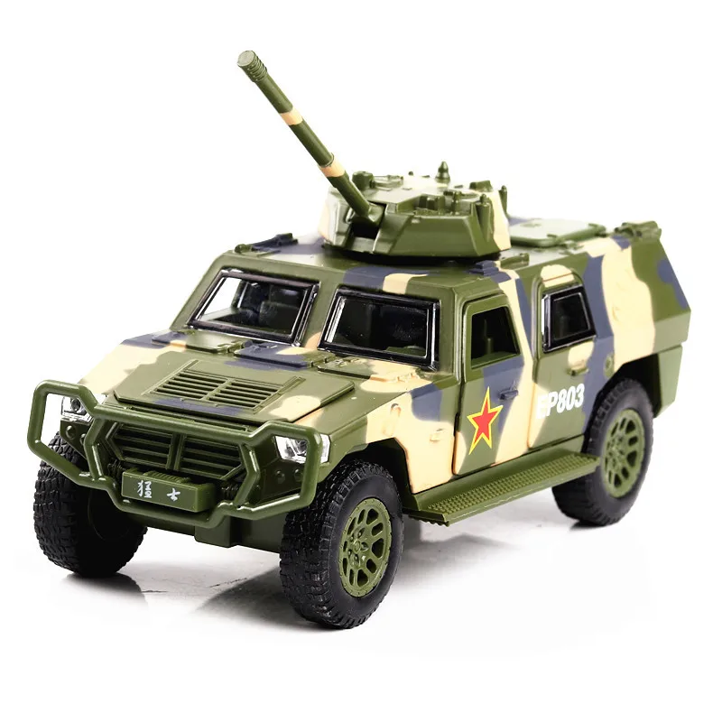 ベストセラー 1:32 東風 Warrior 軍事合金車モデル、音と光バックオフロード車両モデル、送料無料