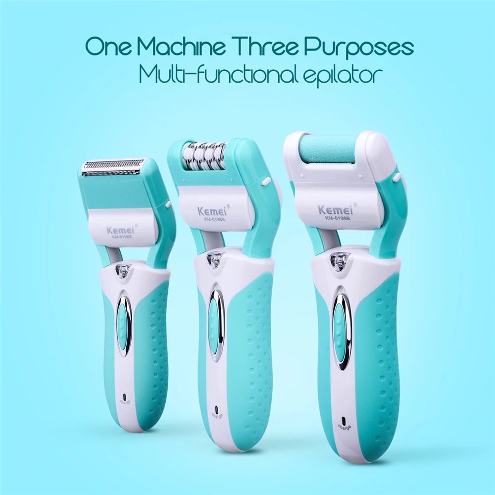 TÔNG ĐƠ 3 trong 1 Nữ Máy Tẩy Nhổ Lông Rụng Lông Nữ Điện Máy Cạo Râu Kemei Cho Bikini Nữ Điện Tử Chân Tập Tin Phụ Nữ Chăm Sóc Cá Nhân bộ