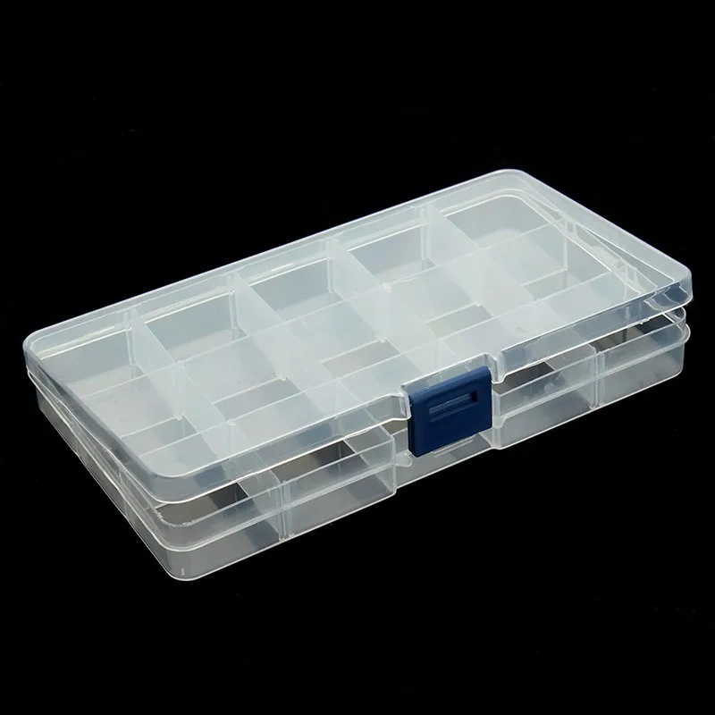 1PC 15 Slots Jewelry Tool Box Case Craft Organizer Carrying Cases Storage Beads Jewelry Finding Boxes For Packaging Wholesale