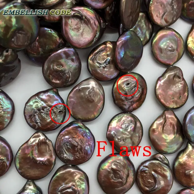 baroque pearl simple classic brown coffee color bracelet round coin flat shape natural freshwater pearls fold face