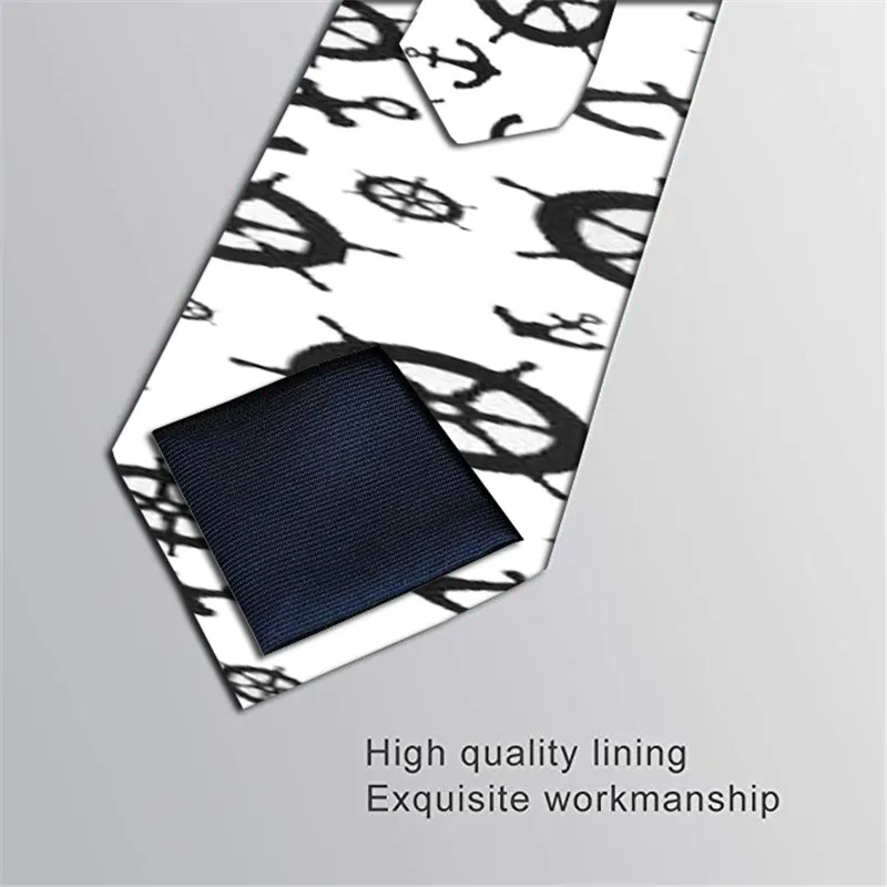 Men's Fashion Plaid Ties 8cm Black Creative Novelty Necktie 3D Printed Tie For Men Funny Party Wedding Accessories