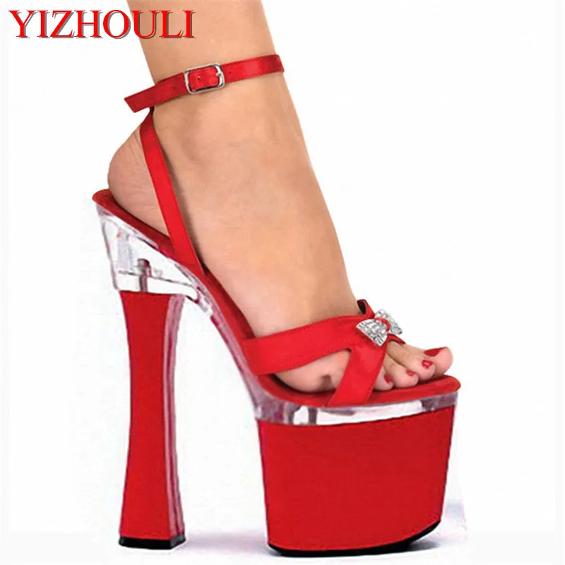 

18 cm high with waterproof stage model fashion runways sandals Red bride wedding shoes