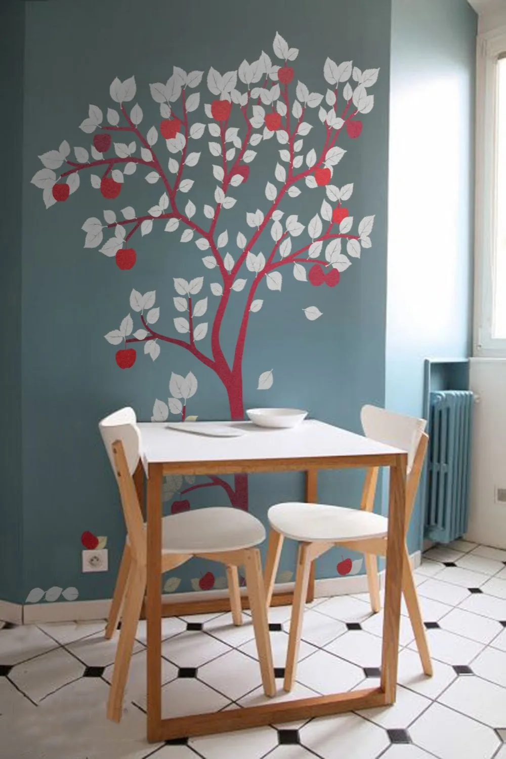 

Large Apple Tree Wall Decal Wall Sticker For Nursery Tree Decor Vinyl DIY Tree Decals with apple Art Home Wall Decoration LC1062