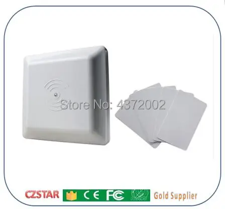 

UHF RFID card reader 6m long distance range with 8dbi Antenna RS232/RS485/Wiegand Read Integrative UHF Reader czstar rfid