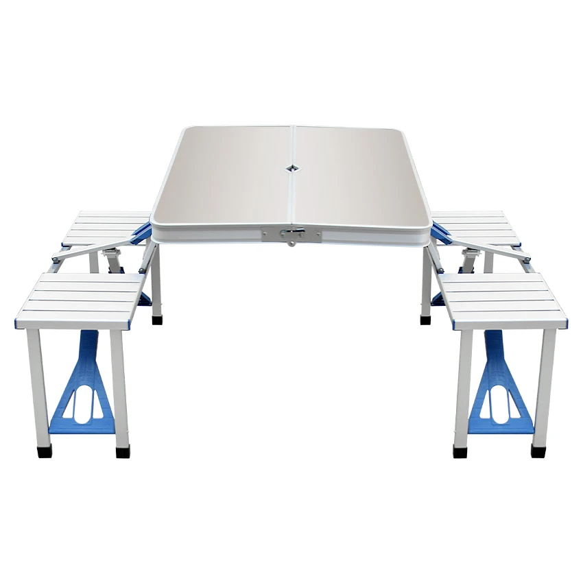 Multifunction Durable Portable Outdoor Barbecue BBQ Camping Aluminum Alloy Folding Table Outdoor Picnic Dining Table Desk Stool