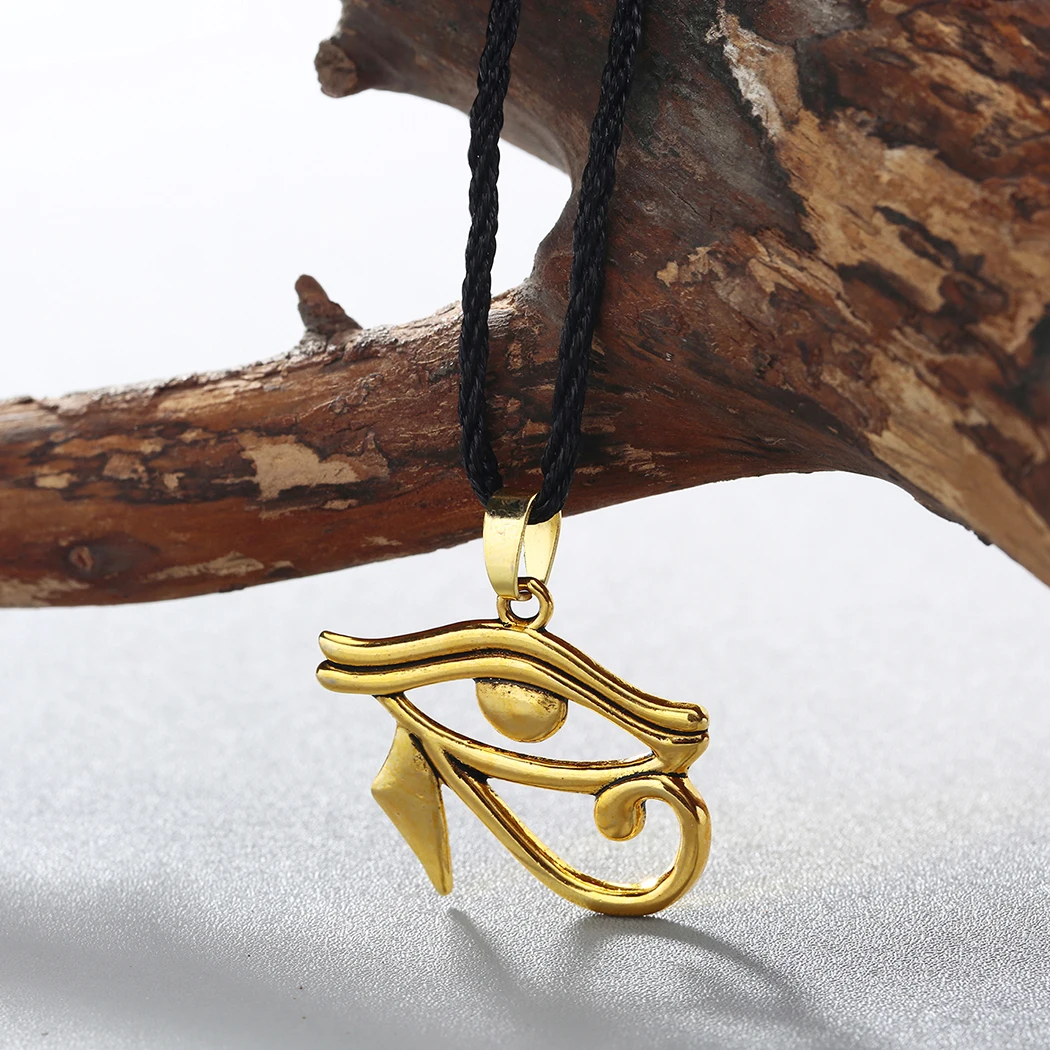 Cxwind 2018 The Eye Of Horus Charming Pendant Necklace Ancient Egyptian Runes Necklaces Copper Jewelry With Rope Chain Choker