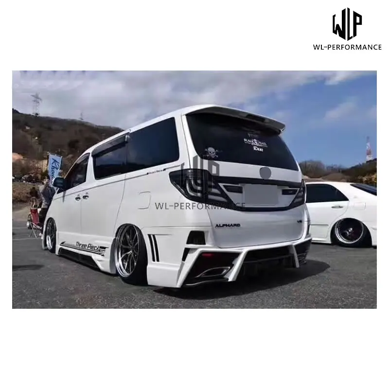 High Quality FRP material Car body kit car front rear bumper side skirts For Toyota Alphard BlackPearl Body Kit