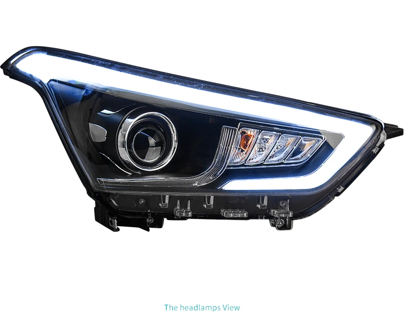 Carro headlighthead caso da lâmpada para hyundai creta faróis 2015-2016 ix25 led farol drl h7 d2h hid opção anjo olho bi xenon