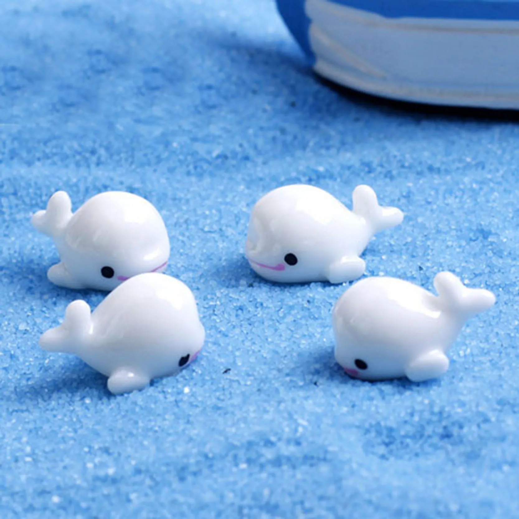 5 Pcs Kawaii Mini Sheep Dolphins Animals Home Micro Fairy Garden Figurines Miniatures Home Garden Decor DIY Accessories