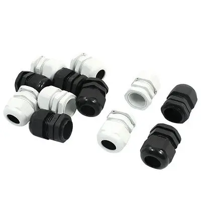 

12 PCS PG21 White Black Waterproof Connector Cable Gland for 9-16mm Dia Wire