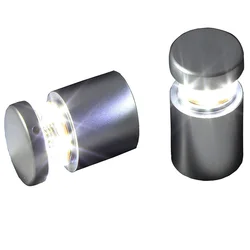 Satin Silver Aluminum LED Through Hole Panel Support Stand Offs Screw Glass Acrylic Clamp for Advertise D25xL25mm