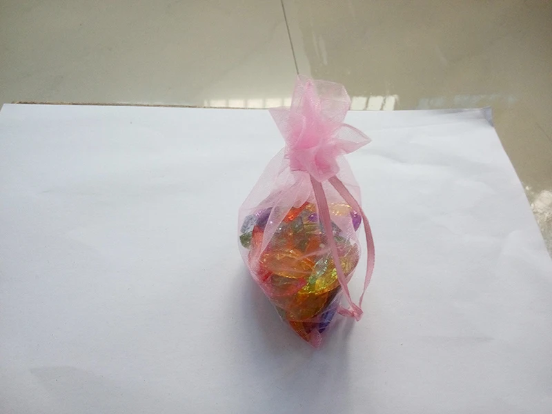 

1000pcs 9*12 Pink small gift bags for jewelry/wedding/christmas/birthday Organza Bags with handles Packaging Yarn bag