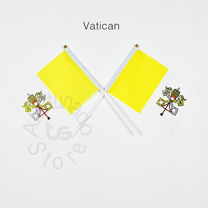 Vatican 14*21cm 10pieces flag Banner  Hand waving Flag National Flag for meet,Parade,party.Hanging,decoration