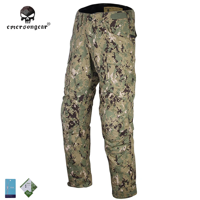 Emersongear-Combat Assault Pants, Airsoft Military Tactical Bdu Trousers, Knee Pad, Aor2 EM9315A2