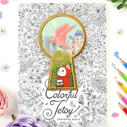 Colorful Jetoy Cat  Coloring Books For Adults Relieve Stress Graffiti Painting Drawing Secret Garden art coloring books
