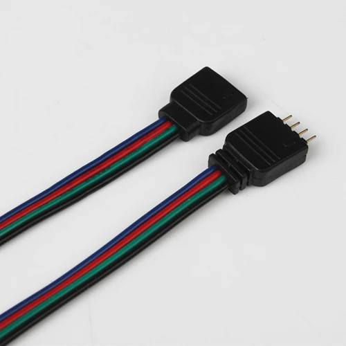 

50 Pair 10cm RGB 4pin male connector female connector for RGB strip, male type with 4 pin needle connector