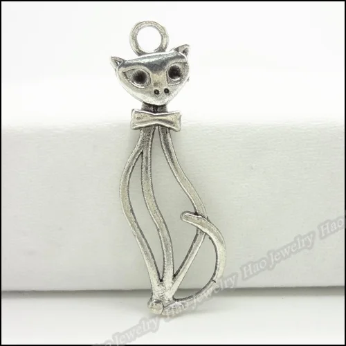 

80 pcs Vintage Charms Cat Pendant Antique silver Fit Bracelets Necklace DIY Metal Jewelry Making