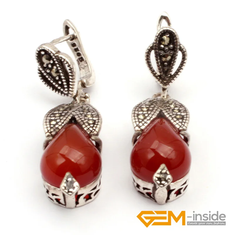 Red Agat e Antique Tibetan Silver Ring Earrings Pendant Jewelry Sets For Party For Women Gift