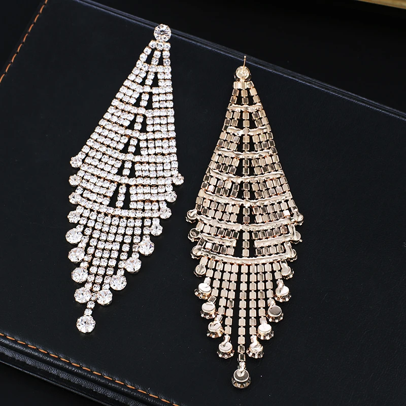 YFJEWE 2019 Fashion Woman Chain Tassel Long Earrings Hanging Drop Earring For Women  Bohemia Bride Party Jewelry # E622