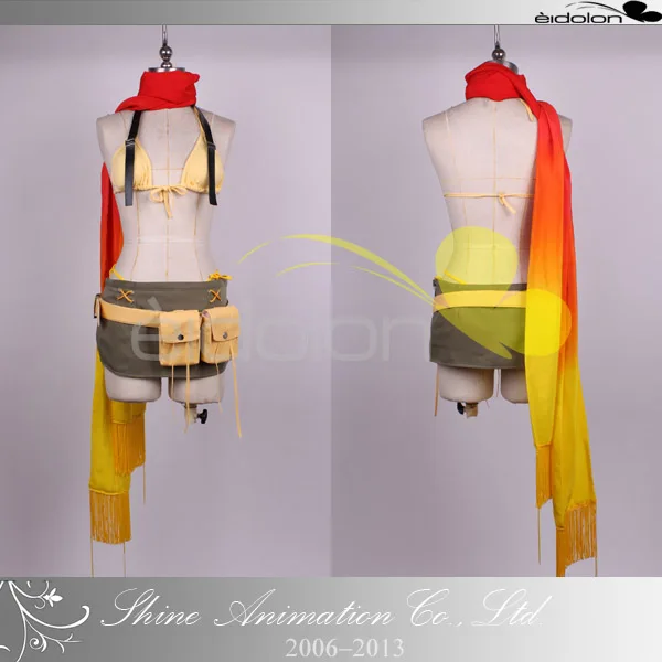 Final Fantasy X-2 Rikku Cosplay Costume with sleeves,gloves and headwears for Halloween Christmas party costume for men women - Image 2