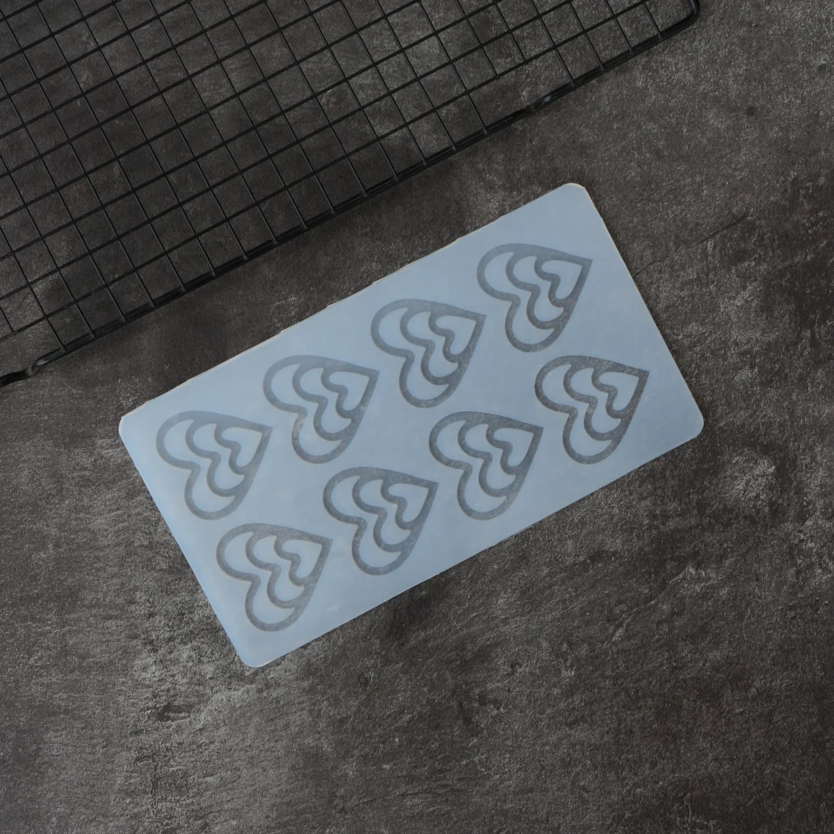 Hollow Out Heart Shape Chocolate Stencil Cup Cake Decorating  Silicone Mold Transfer Sheet Baking Chablon DIY Chocolate Chip