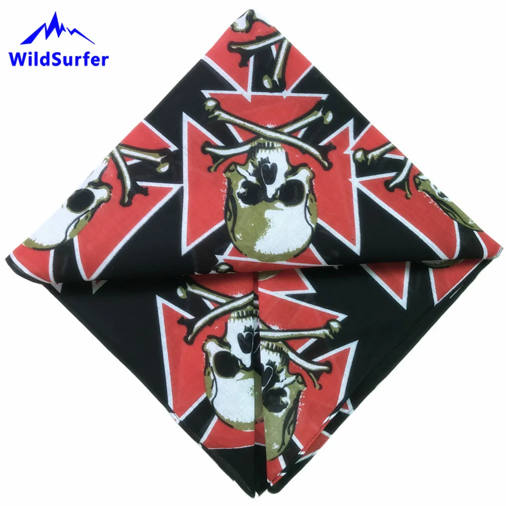 Hip-hop Headscarf Skull Hiking Scarves 100% Cotton Bandana Running Neck Scarf Cycling Balaclava Durag Hip Hop Headwear Babushka