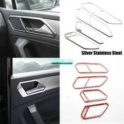 Car Door Handle Bowl Frame Trim Cover Car Stickers 2017 2018 2019 2022 2023 2024 Car Accessories for VW Volkswagen Tiguan 2 Mk2