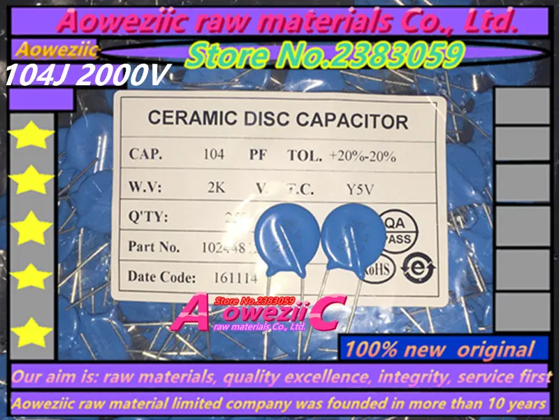 100% New original 104J 2000V high voltage ceramic capacitors ceramic capacitors 100NF 0.1UF 2KV feet away from the 10MM