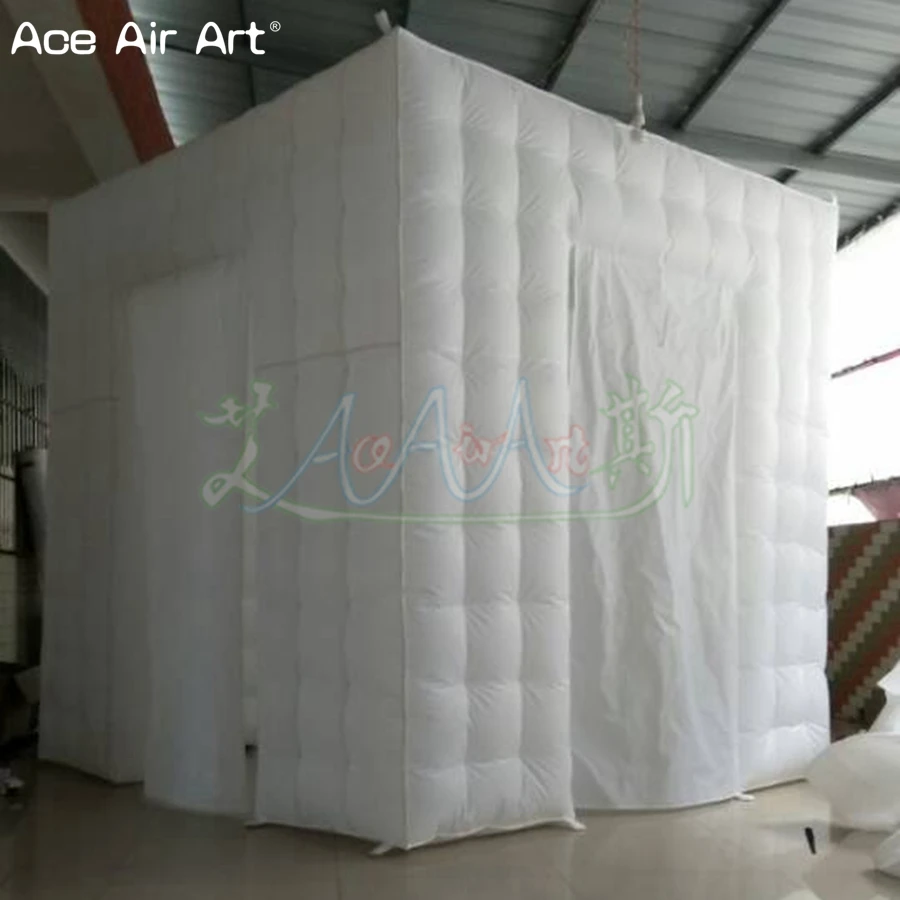 5W gonfiabile LED Cube Photo Booth sfondo tenda cubica con 2 copriporta guadabili