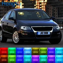 Multi-color RGB LED Angel Eyes  Ring Eye RF Remote for Volkswagen VW Passat B6 Magotan halogen Headlight 2006-10 Accessories