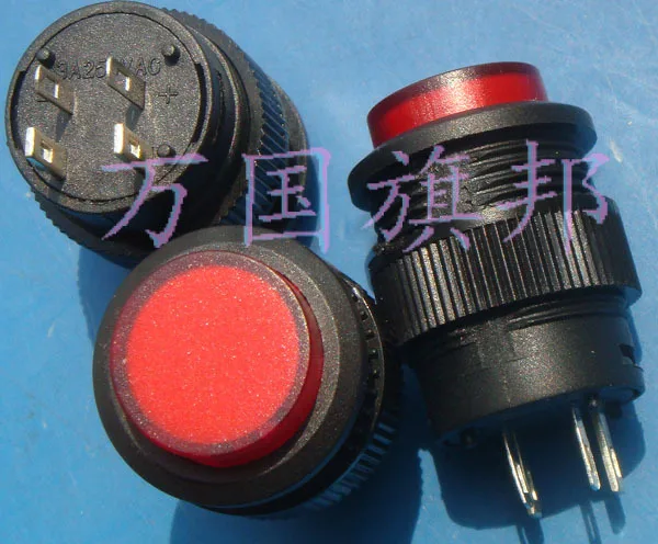 Free Delivery. The button of circular diameter 16 mm red switch R16-503 not lock 3 a lamp