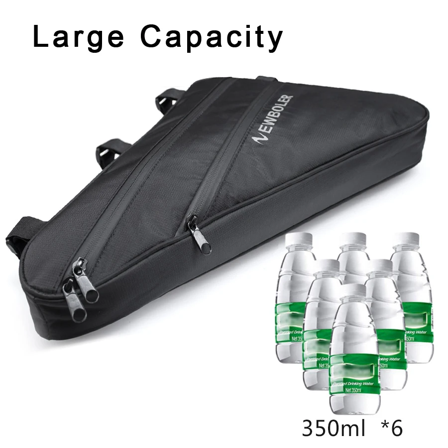 NEWBOLER Large Bicycle Triangle Bag Bike Frame Front Tube Bag Waterproof Cycling Bag Pannier Ebike Tool Bag Accessories XL