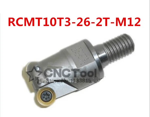 

RCMT10T3-26-2T-M12 for RCMT10T3 carbide inserts modular type Indexable end mill,the Thread is M12