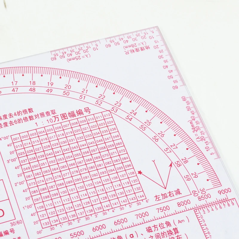 Multi-function map ruler topography work ruler military command rule map geographic coordinate measure