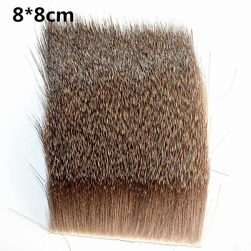 KKWEZVA 8X8cm Body Deer Hair Patch Caddis Stimulater lej pływający suchy materiał muchowy wędkarstwo wiązanie muchowe skrzydło Natural Color — zdjęcie 5