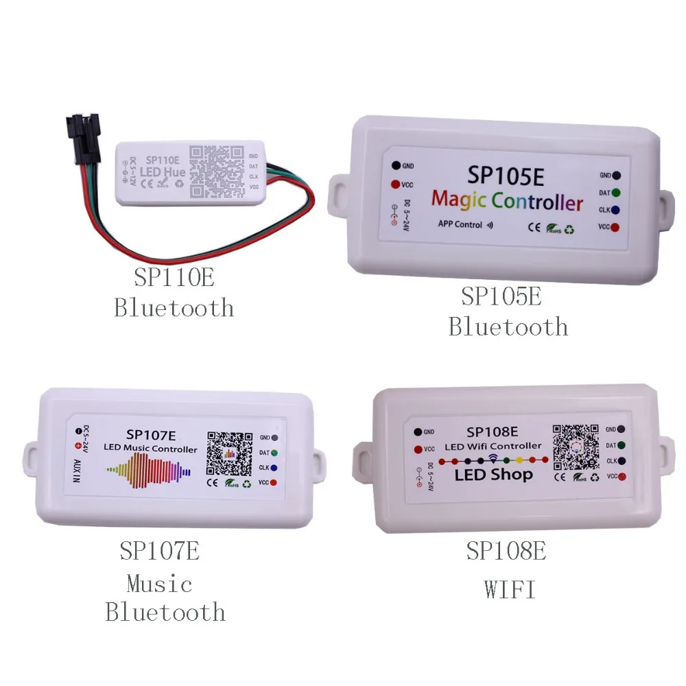 SP108E wifi WS2811 WS2812B Led Music Controller SP107E SK6812 SP105E Bluetooth APA102 SP110E WS2801 Pixels Led Strip DC5-24V