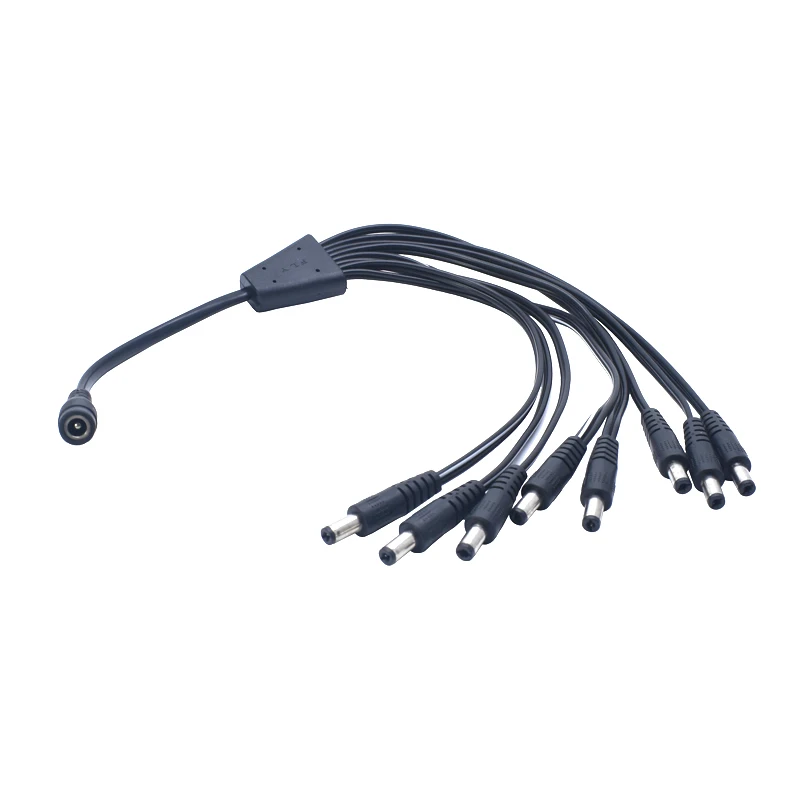 DC Power 1 to 2/3/4/5/6/8/10/16 Port DC Power Splitter power Cable Male to Female 5.5 x 2.1 mm Plug for Led Strip CCTV Camera