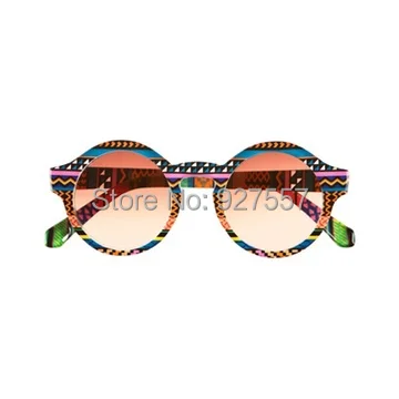 Tribal print frame  diffraction prism rave glasses