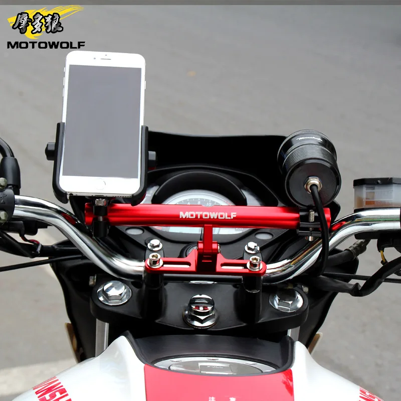 MOTOWOLF Universal Motorcycle/Scooter/Sport-bike/Cycle Reinforced Crossbar Motor Phone/GPS/Spotlight/Headlights Mounting Bracket