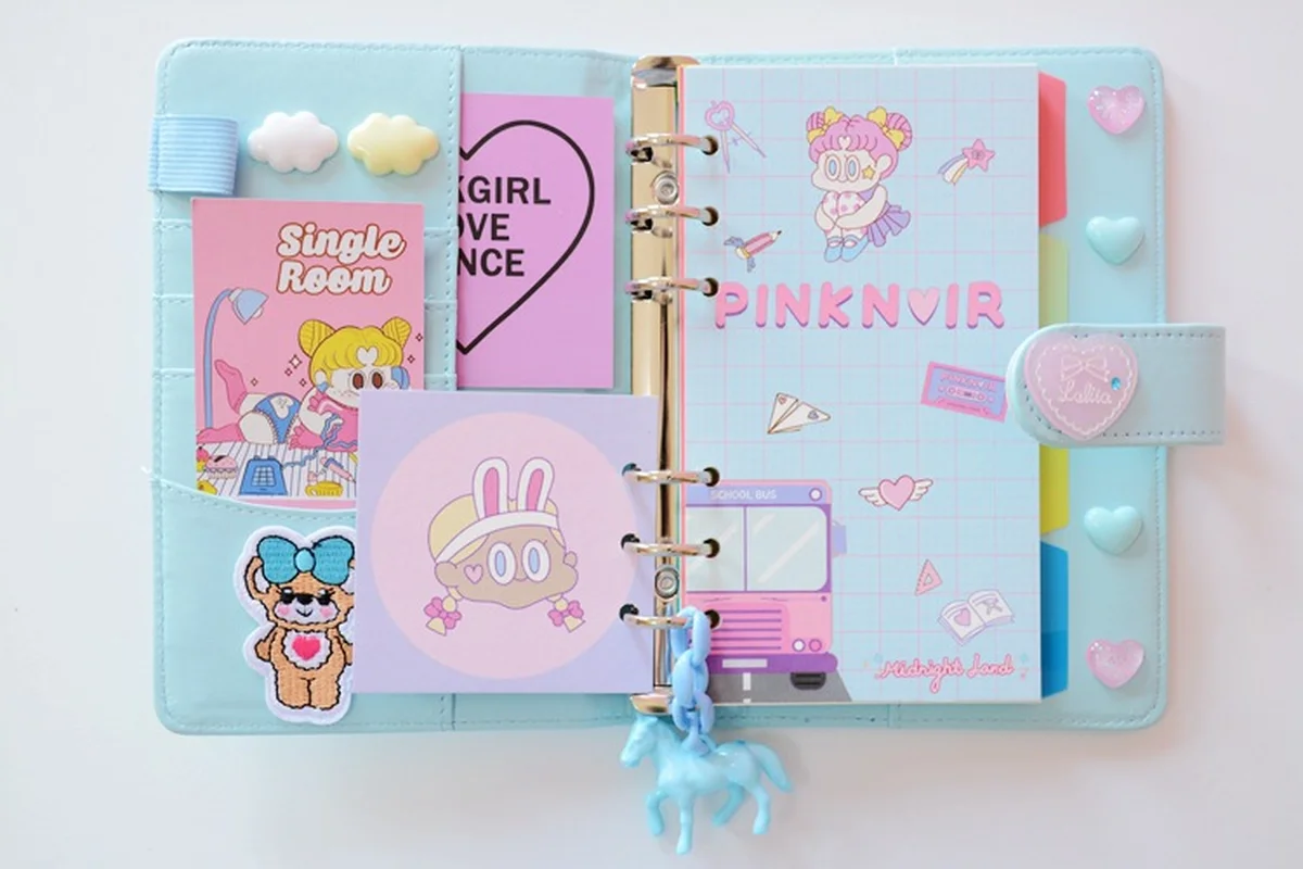 MIRUI Cute Kawaii A6 Notebook Macaron Leather DIY Loose-leaf Journal Diary  Spiral Time Planner Agenda Organizer Stationery Gift