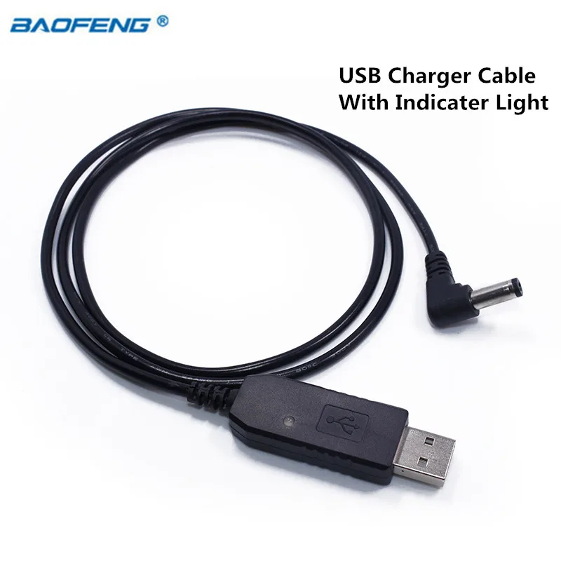 

Baofeng Portable USB Charger Cable with indicator light for Baofeng UV-5R,UV-82,GT-3,UV-9R Plus Walkie Talkie Ham Radio