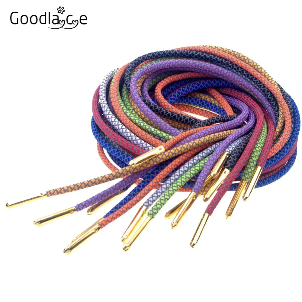 Round Shoelaces 3M Reflective Shoestrings High Quality Safety Shoe Laces Golden Metallic Head 120cm/47Inch