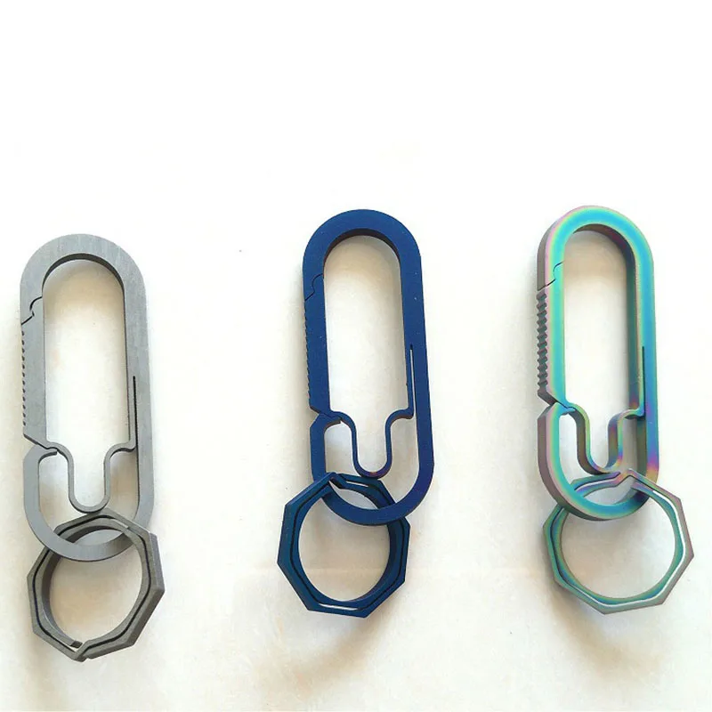 1PC Multicolor Large Small Titanium Alloy Keychain EDC Hanging Buckle Quick Hook Key Ring Backpack Buckle Carabiners Accessories