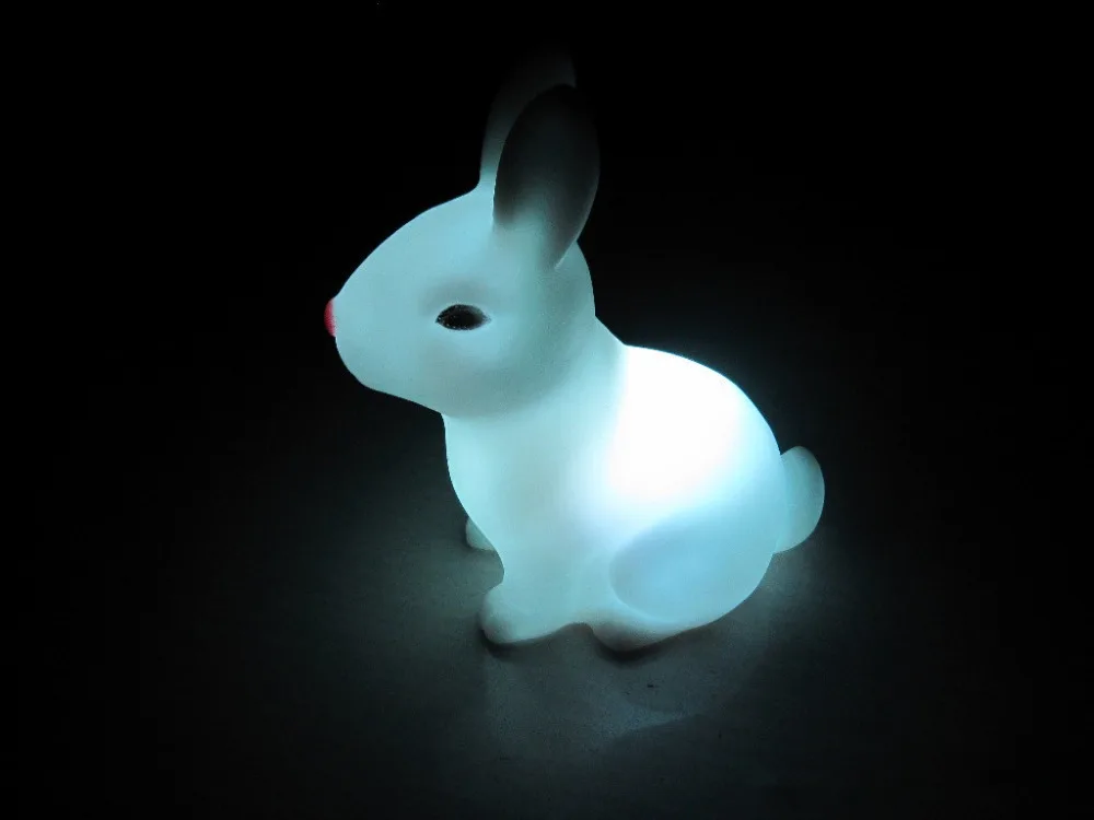 Unissex filme & tv plástico nova mercadoria peculiar, lua colorida coelho pequena luz led sete luzes 2021