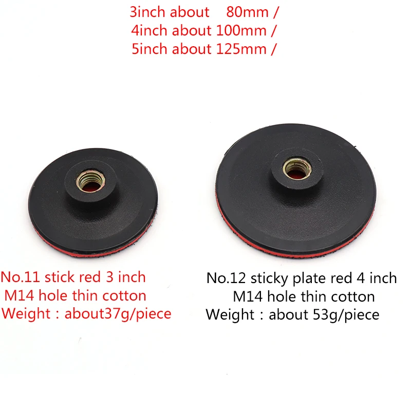 1pcs 3/4/5/6inch Thread Flocking Sandpaper Sucker Pad M10 M14 M16 Self-adhesion Sanding Disc Backing Pad Power Sander Parts