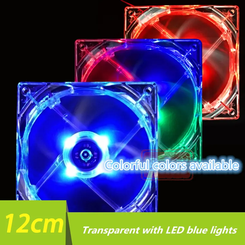 

Chassis fan 12cm transparent with LED blue lights ultra-quiet large air volume 12 cm luminous fan