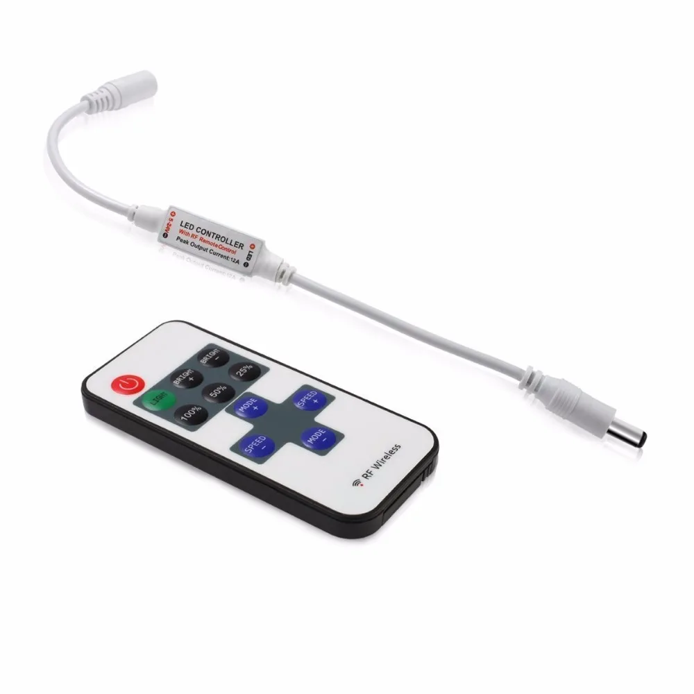 1Pc Mini RF Wireless Led Remote Controller Led Dimmer Controller For Single Color Light Strip SMD5050/3528/5730/5630/3014