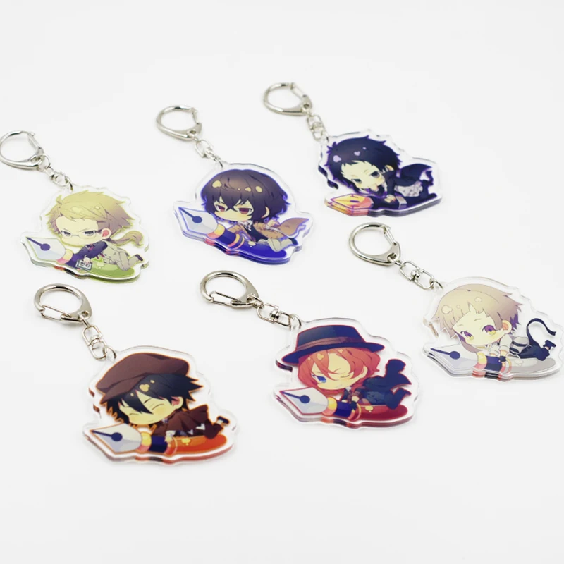 Anime  Anime Dazai Osamu Nakajima Atsushi Edogawa Ranpo Doppo Kunikida keychain Keyrings