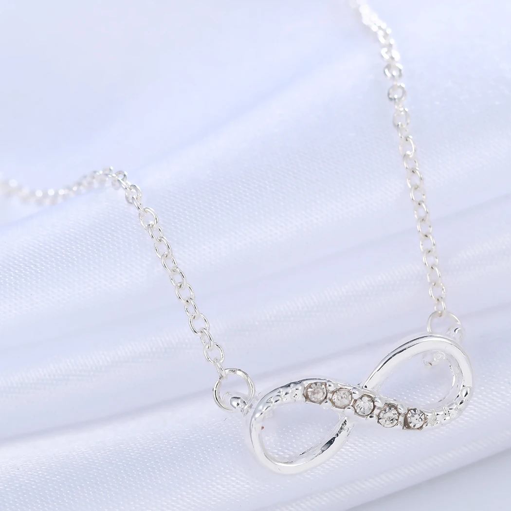 Chandler  Love Plated Number 8 Endless CZ Necklace & Pendant For Women Forever Eternal Friendship Infinity Fashion Jewelry